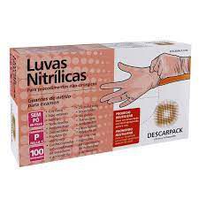 Luva Nitrílica Rosa - Descarpack cx com 100 unidades tamanho P