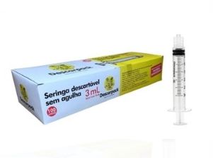 Seringa Hipodérmica de 03ml Luer Lock DPK -  Cx 100un