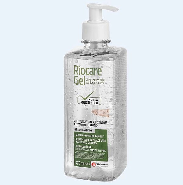 RIOCARE GEL 430G / 478ML   (Álcool Etílico) Rioquímica