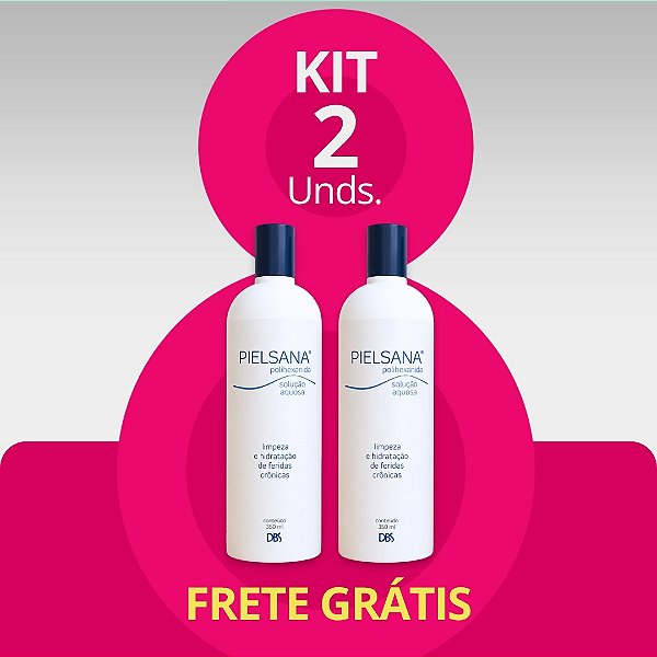 PIELSANA POLIHEXANIDA SOLUÇÃO AQUOSA 350ML - KIT com 2 unid - Limpeza e Hidratação de Feridas