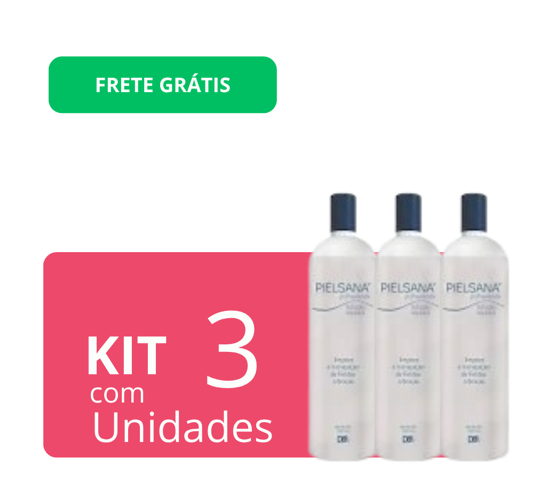 KIT COM 3 UNIDADES DE PIELSANA POLIHEXANIDA SOLUÇÃO AQUOSA 350ML - Limpeza e Hidratação de Feridas