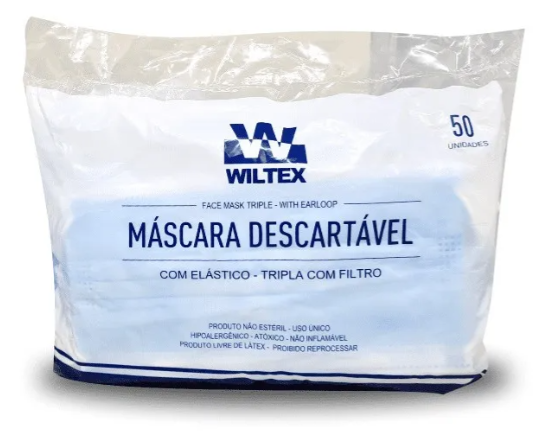 MASCARA DESC. TRIPLA C/ ELASTICO PCT/ 50 WILTEX