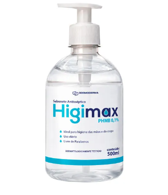 HIGIMAX SABONETE ANTISS PTICO COM PHMB 0,1% 500ML - ESPUMA