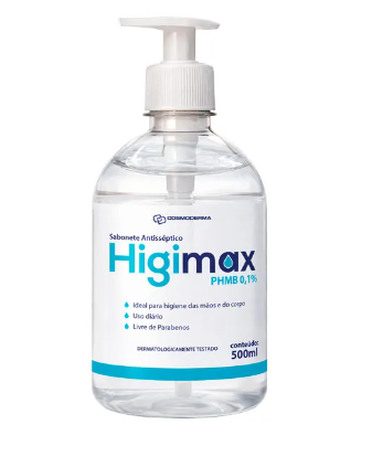 HIGIMAX SABONETE ANTISSEPTICO COM PHMB 500ML