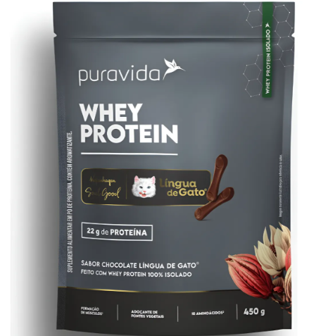 Whey Protein Sabor Chocolate Lingua de Gato 450G
