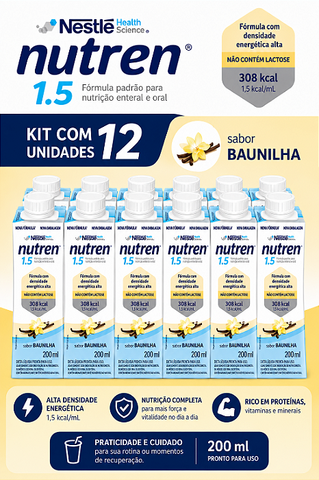 KIT C/ 12 - Nutren 1.5 Baunilha 200ml - Vencimento: 01/11/2026