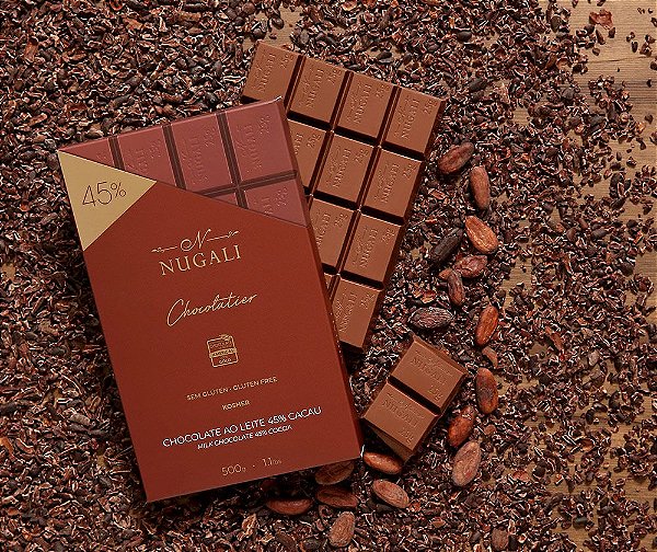 Barra Chocolate ao Leite 45% Nugali 500g
