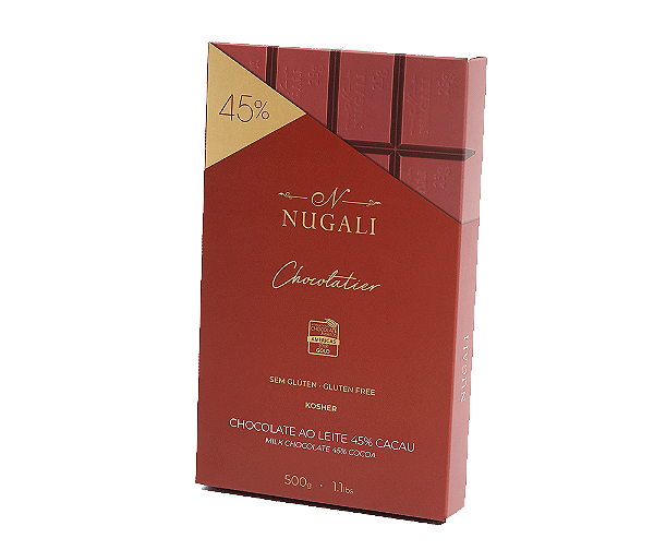 Barra Chocolate ao Leite 45% Nugali 500g