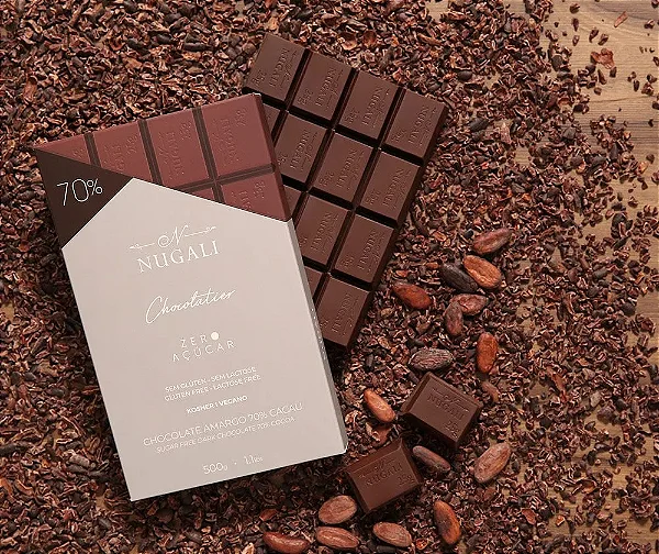 Barra de Chocolate 70% Diet Nugali 500g