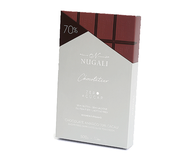 Barra de Chocolate 70% Diet Nugali 500g