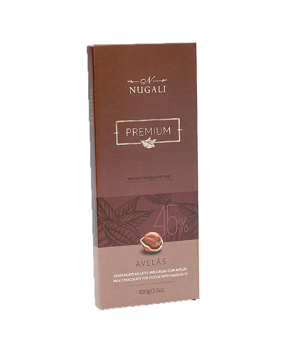 Barra de Chocolate Avelã 45% Nugali 100g