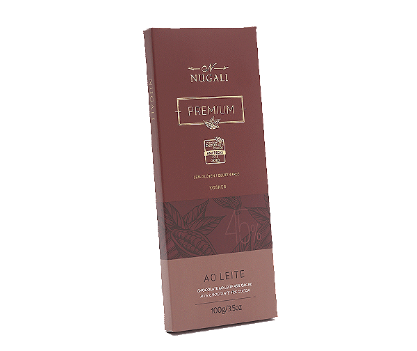 Barra Chocolate ao Leite 45% Nugali 100g