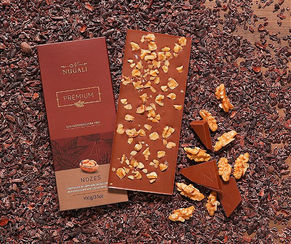 Barra De Chocolate Nozes 45% Nugali 100g