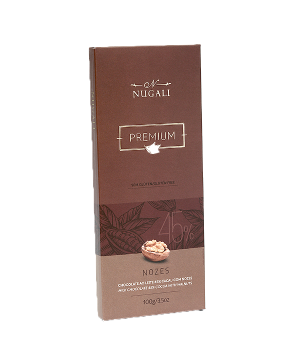 Barra De Chocolate Nozes 45% Nugali 100g