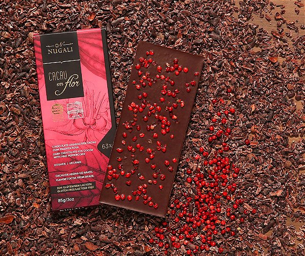 Barra De Chocolate 63% Com Pimenta Rosa 85g
