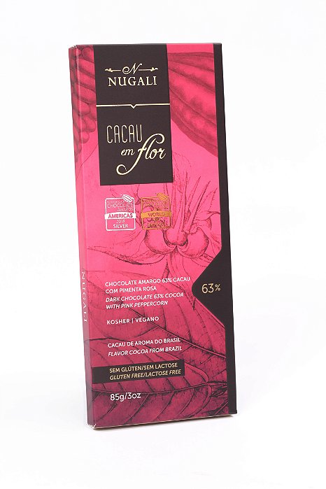 Barra De Chocolate 63% Com Pimenta Rosa 85g
