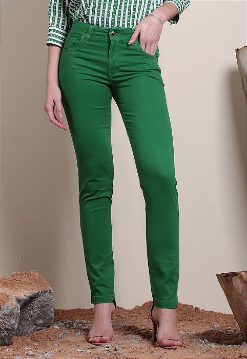 calça skinny verde - DRAMBUIE JEANS