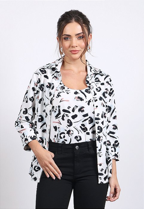 CAMISA ESTAMPA ABSTRATA