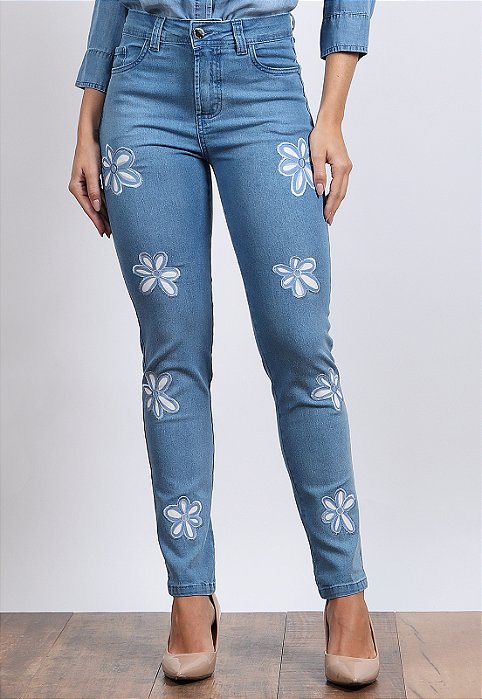CALÇA SKINNY FLORAL