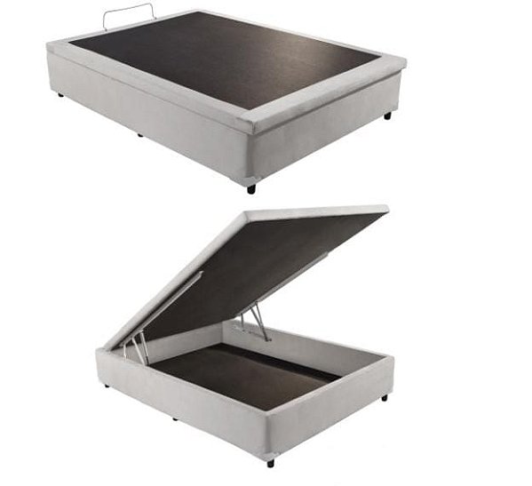 Base Bau Casal 138x188x40 Corino Branco