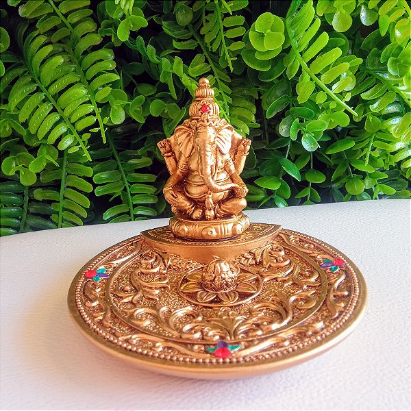 Incensário Prato Ganesha com Strass