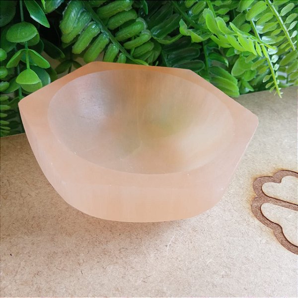Bowl Selenita Laranja Hexagonal