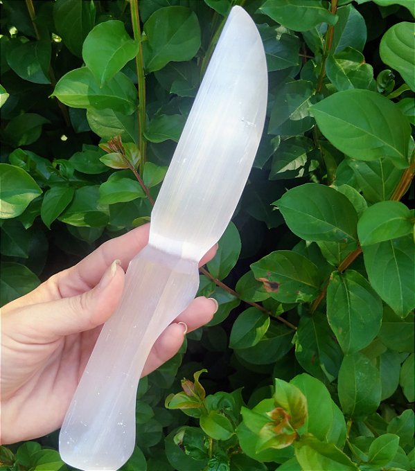 Faca Selenita Branca - 25cm
