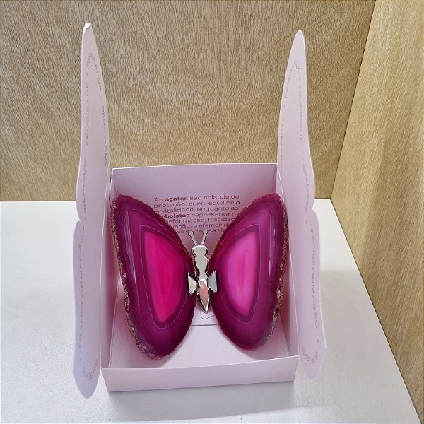 Borboleta Ágata Pink - Coleção Asas