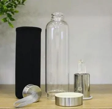 Garrafa Infusão Cristal de Quartzo Natural Vidro
