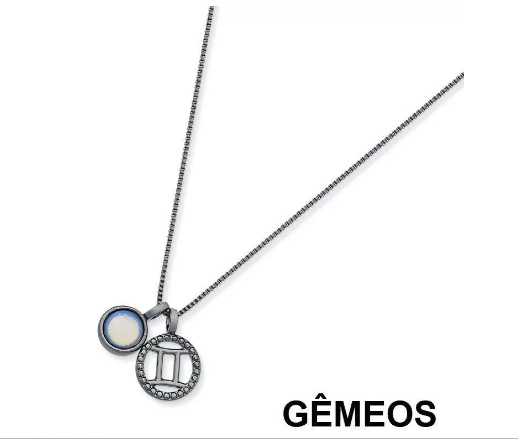 COLAR SIGNO GÊMEOS - RÓDIO NEGRO