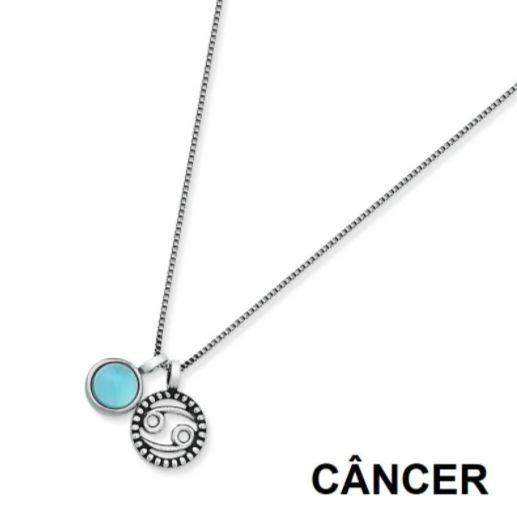 COLAR SIGNO CÂNCER - RÓDIO NEGRO