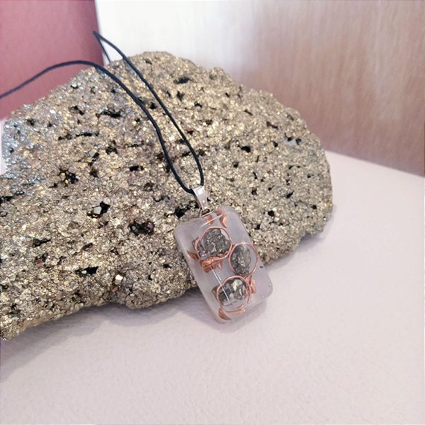 Colar Orgonite Prosperidade - Pirita