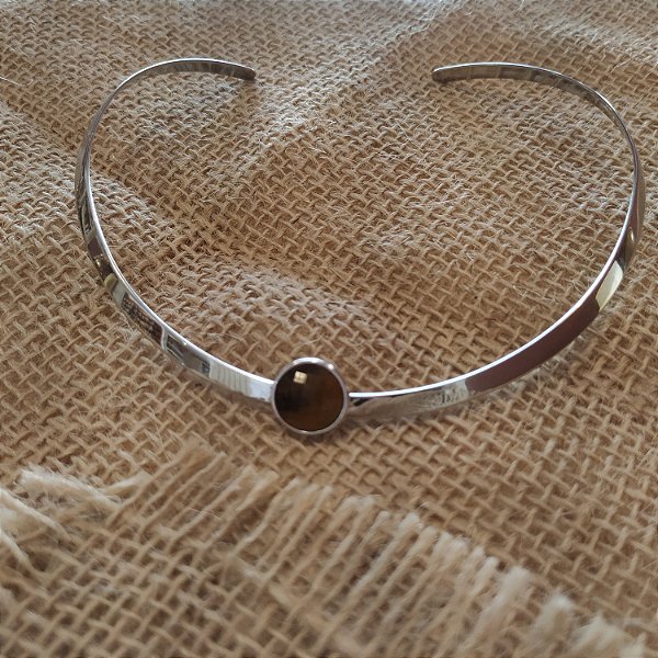 Choker Aro Pingente - Ródio Branco