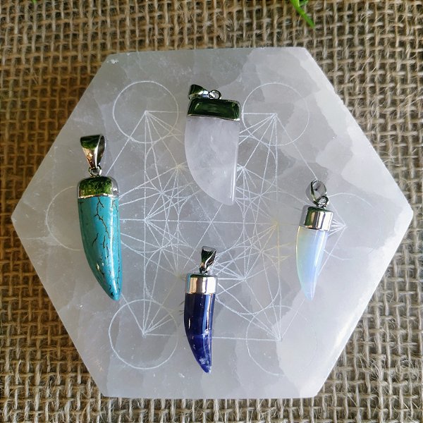 Pingente Dente de Sabre - Ródio Branco