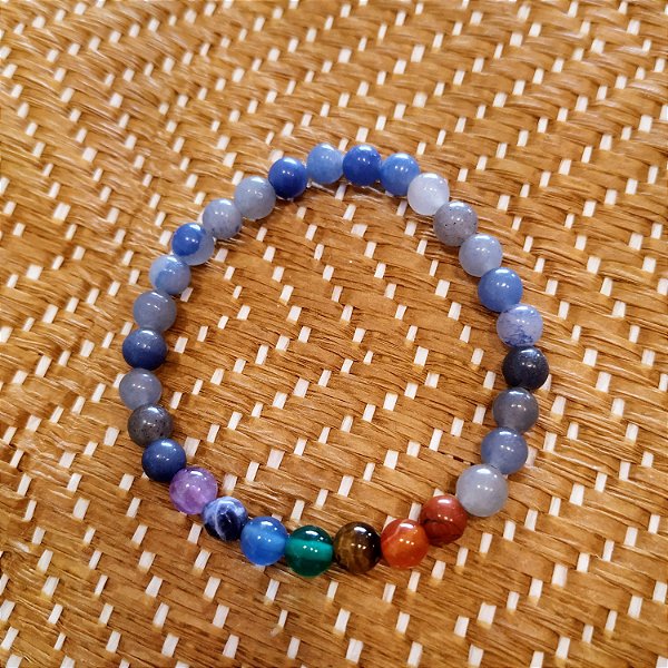 Pulseira 6mm Chakras Quartzo Azul