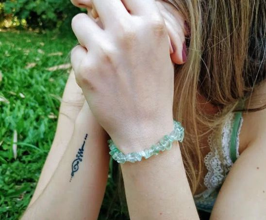 Pulseira Fluorita Verde Bruta