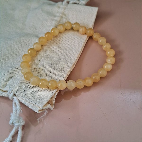 Pulseira 6mm Calcita Amarela