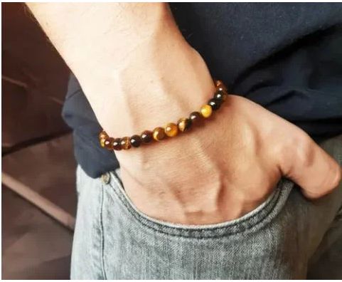 Pulseira 6mm Olho de Tigre Facetado