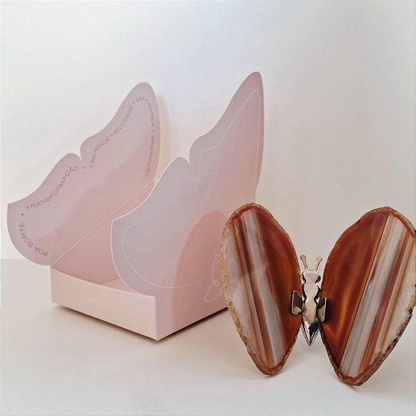 Borboleta Ágata Marrom - Prata - Coleção Asas