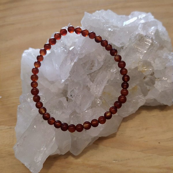 Pulseira 4mm Cornalina