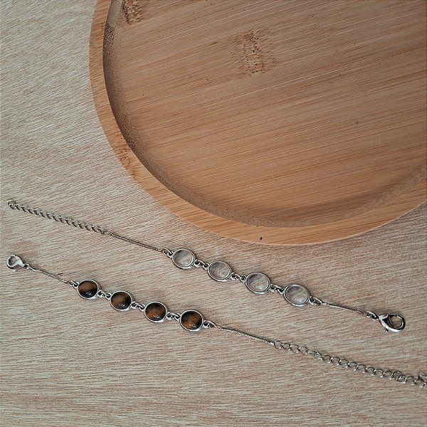 Pulseira 4 Cristais - Ródio Branco