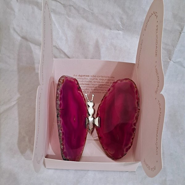 Borboleta Ágata Pink - Coleção Asas