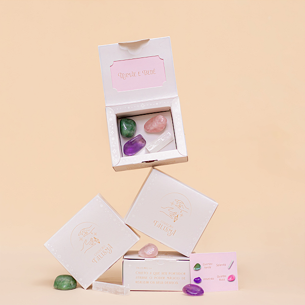 Kit de Cristais Mamãe e Bebê - Coleção Talismã