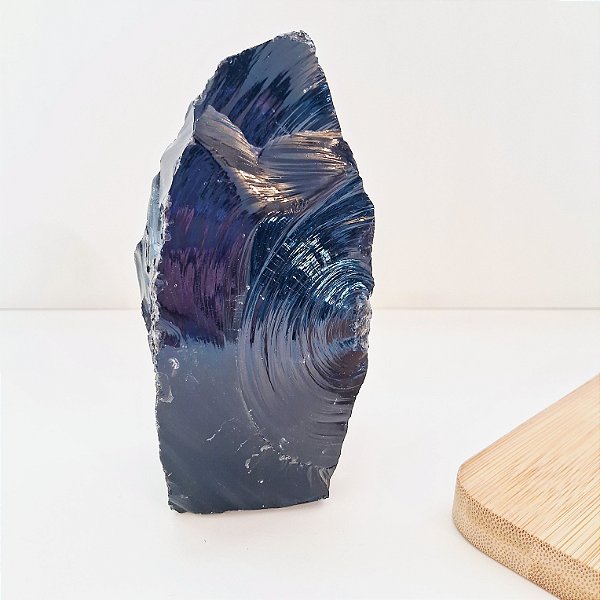 Obsidiana Negra Bruta - Base Serrada