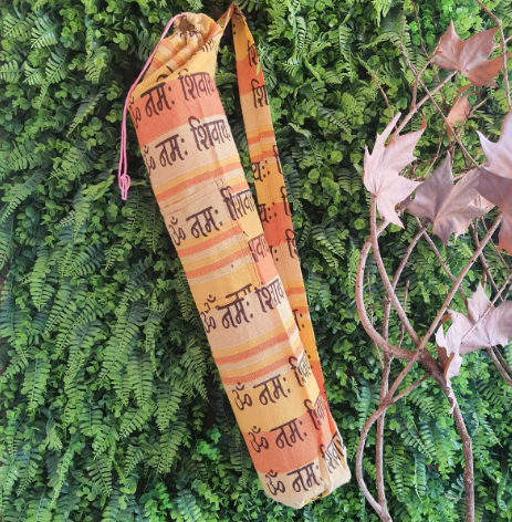 Bolsa Sacola Indiana Porta Mat Tapete Yoga - Laranja e Amarela