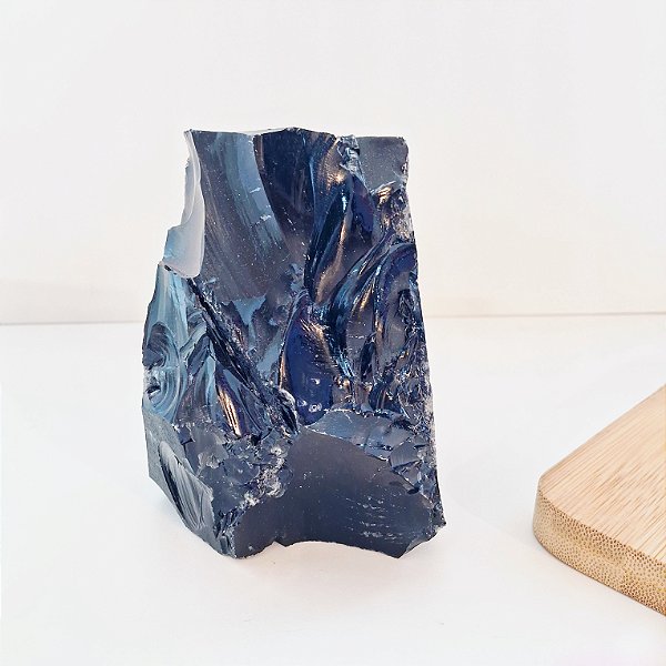 Obsidiana Negra Bruta - Base Serrada