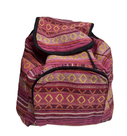 Mochila Indiana Étnica Boho Peruana Rosa