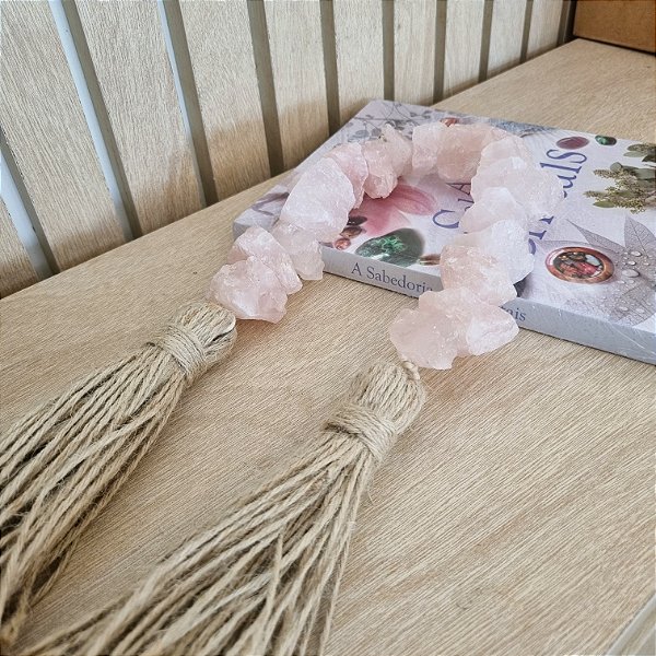 Colar de Mesa Quartzo Rosa - Pedras Brutas