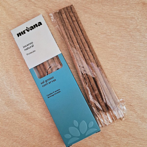 Incenso Nirvana Natural Sal Grosso com Ervas -  Proteção