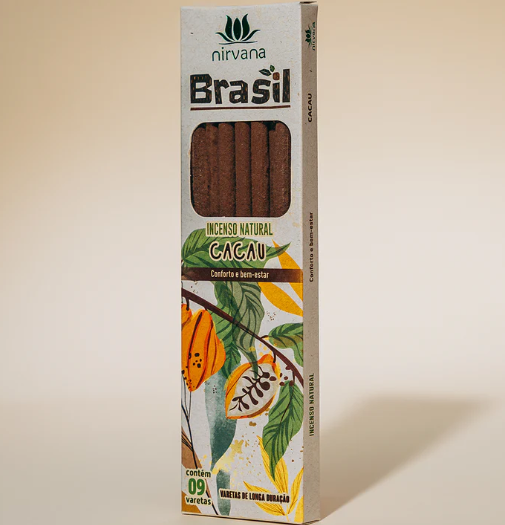 Incenso Nirvana Natural Cacau - Conforto e Bem-Estar - Linha Brasil